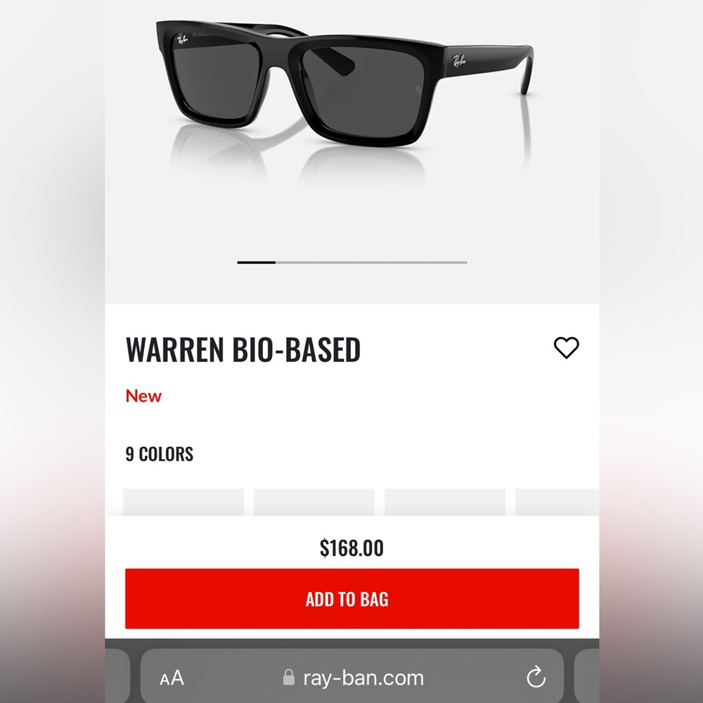 Rayban’s Warren sunglasses. Used, like new